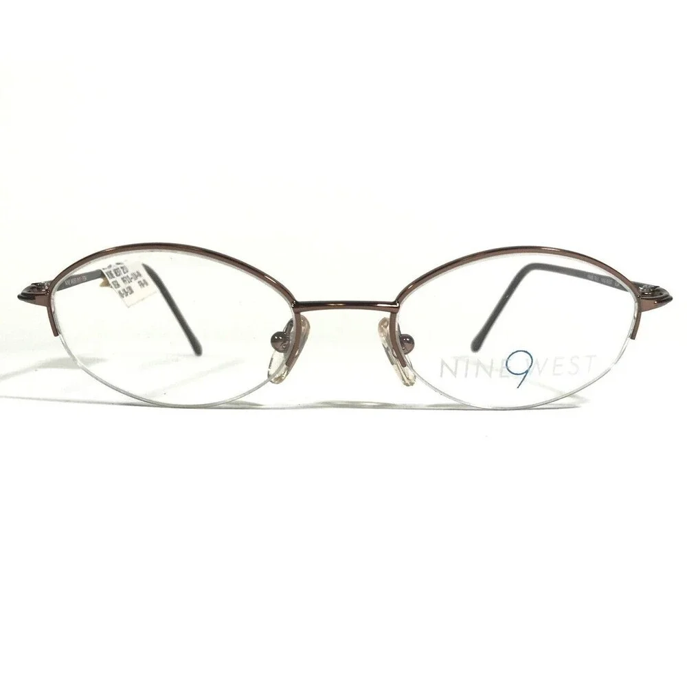 Nine West Petite Eyeglasses Frames 217 EG4 Brown Round Half Rim 46-18-130